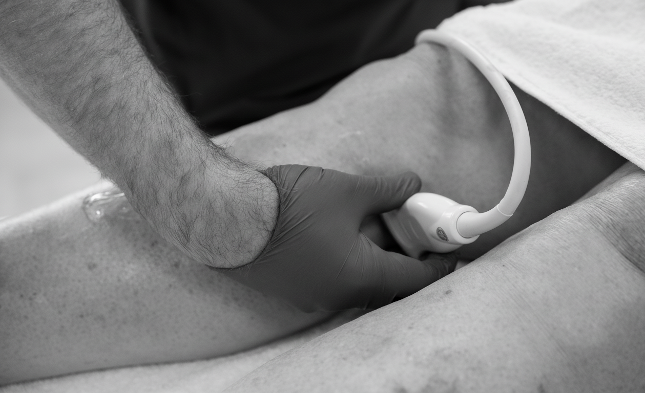 Clinician reviewing ultrasound referral